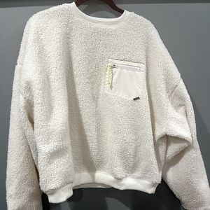 White converse Sherpa crew neck